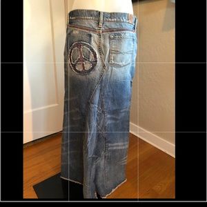 LUCKY BRAND LONG DENIM SKIRT